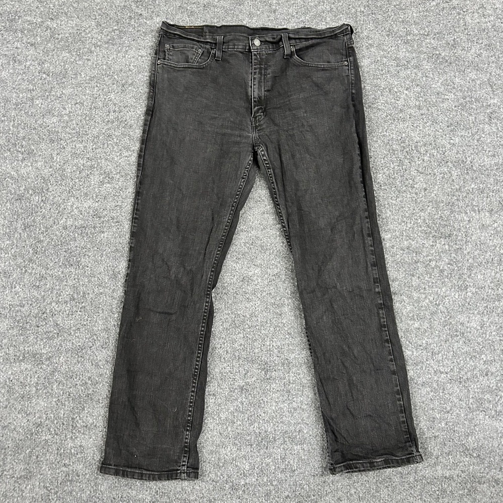 Levi's Jeans Mens Size 38x32 Black 514 Straight Fit Cotton Stretch Denim 54606